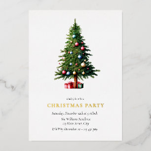 Invitation En Aluminium Noël Arbre moderne Fête fériée