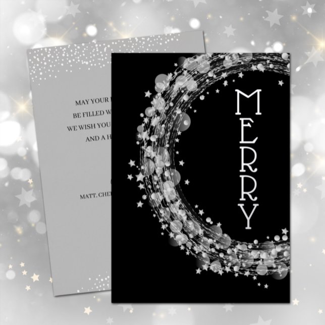 Invitation En Aluminium Noël des étoiles d'argent (Créateur téléchargé)