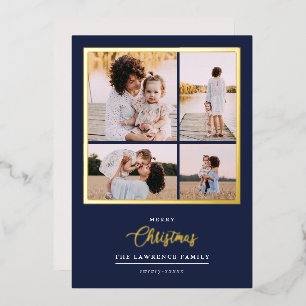 Invitation En Aluminium Noël est l'or   Mint Modern 4 vacances photo