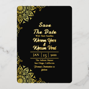 Invitation En Aluminium Noir Halloween mariage Enregistrer la date