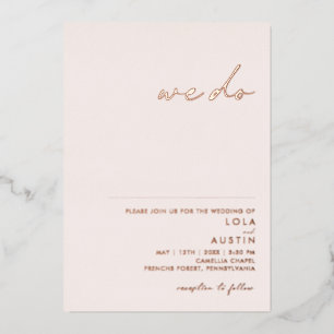 Invitation En Aluminium Noir Minimal Moderne Et Or Rose Nous Faisons Maria