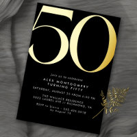 Noir + Or | Unisex Hommes ou Femmes 50e anniversai
