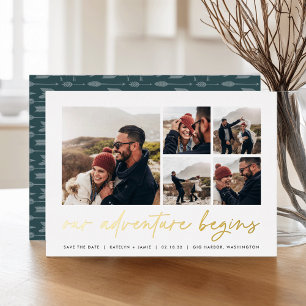 Invitation En Aluminium Notre aventure commence   Multi Photo Enregistrer 