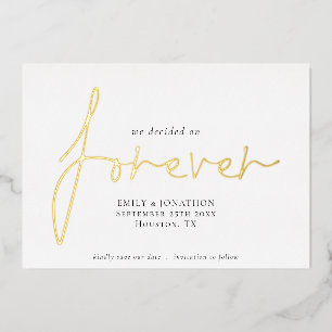 Invitation En Aluminium Nous avons décidé sur Forever Script Enregistrer L