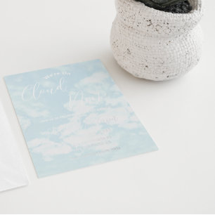 Invitation En Aluminium Nous sommes sur un nuage Baby Shower