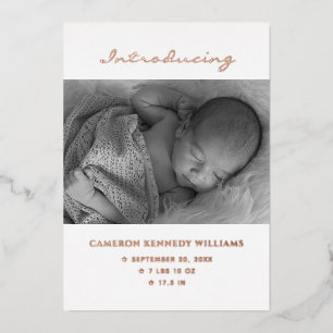 Invitation En Aluminium Nouveau-né mignon simple photo personnalisée Bonjo