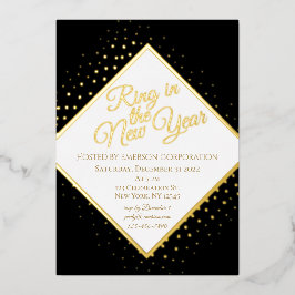 Invitation En Aluminium Nouvel An Sove Party Noir et Or Parties scintillan
