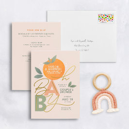 Invitation En Aluminium Oh Bébé Petit Chéri Baby Shower Or