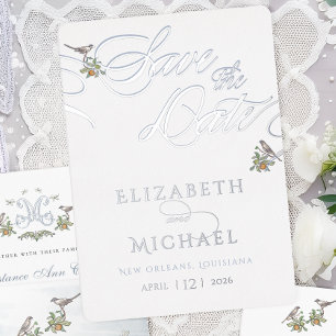 Invitation En Aluminium Oiseaux Amoureux Contrarient Sauver La Date