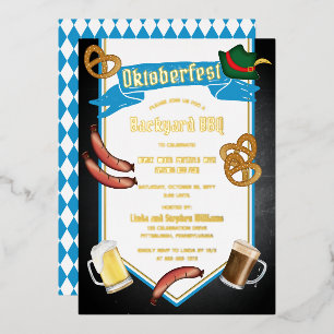 Invitation En Aluminium Oktoberfest Bavarian Beer Jardin BBQ Party