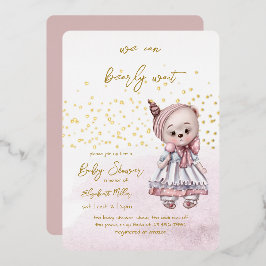 Invitation En Aluminium On Peut Attendre Bébé Fille Douche