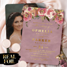 Ophelia Floral Cottagecore Photo Mariage Or