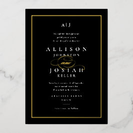 Invitation En Aluminium Or de mariage élégant