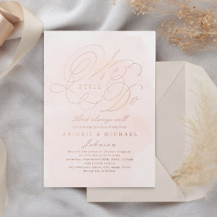 Invitation En Aluminium or rose élégant calligraphie classique NOUS TOUJOU