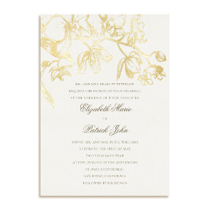 Invitation En Aluminium Orchid Dance Formal Classic Mariage de crème