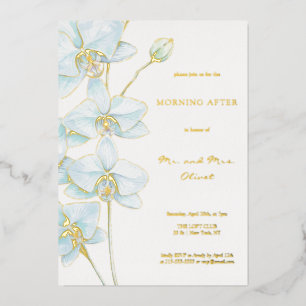 Invitation En Aluminium Orchidée Bleue Douce matin après