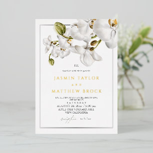 Invitation En Aluminium Orchidées Cadre Mariage Élégant