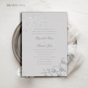 Invitation En Aluminium Orchidées Ivory Formel Traditionnel Parents Mariag