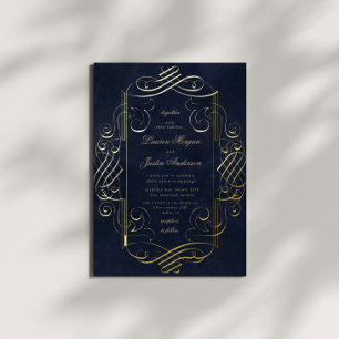 Invitation En Aluminium Ornement de décoration doré Mariage