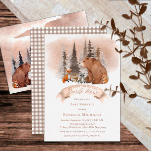 Invitation En Aluminium Ours des Bois Animal À peine attendre Garçon Bébé