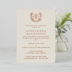 Invitation En Aluminium Oyster MD Caduceus+Laurel Wreath Graduation