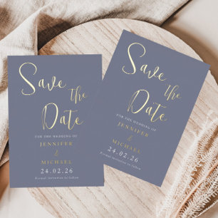 Invitation En Aluminium Palette de mariage bleu poussiéreux à économiser l