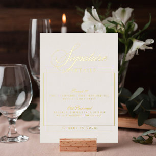 Invitation En Aluminium Panneau de signature de cocktail de mariage classi