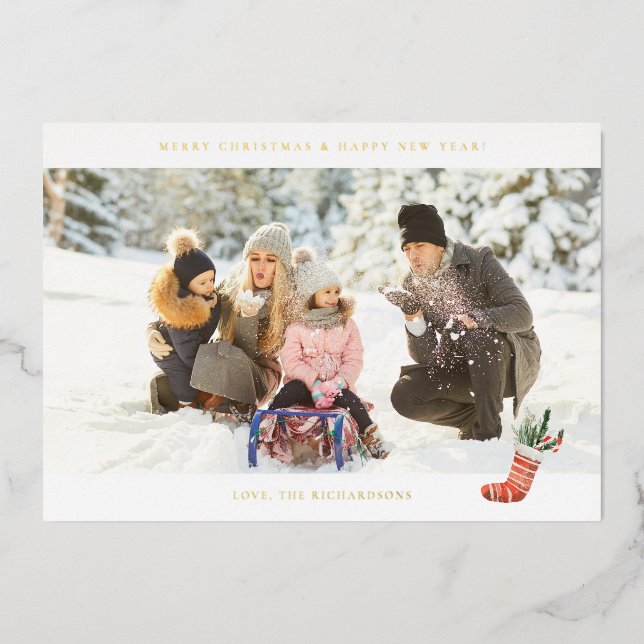 Invitation En Aluminium Panoramic Chic H Photo - Christmas Stocking (Recto)