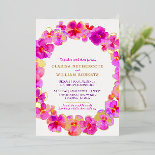 Invitation En Aluminium Panseuse rose mariage or
