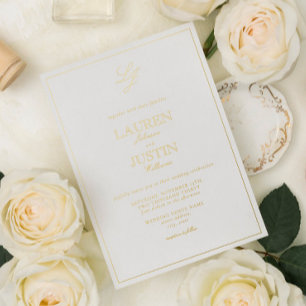 Invitation En Aluminium Papeterie de mariage à monogramme en calligraphie