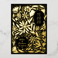 Papier découpé Fleurs rustiques Noir Enregistrer l