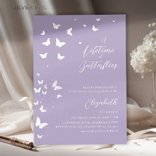 Invitation En Aluminium Papillons de vie Fête des mariées Lilac moderne