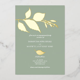 Invitation En Aluminium Parti d'engagement écologique minimal
