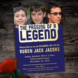 Invitation En Aluminium Passage d'une légende funéraire photo mémorial ble