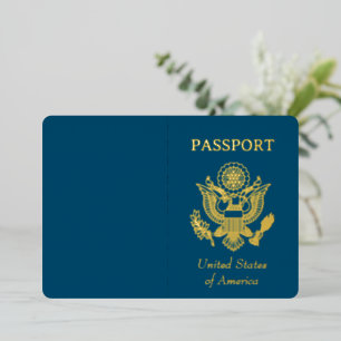 Invitation En Aluminium Passeport Foil Faux