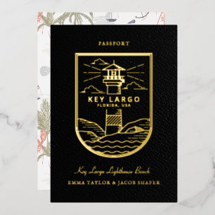 Invitation En Aluminium Passeport mariage de destination Enregistrer la da