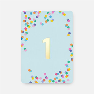 Invitation En Aluminium Pastel Blue Boy premier anniversaire Confetti Gold