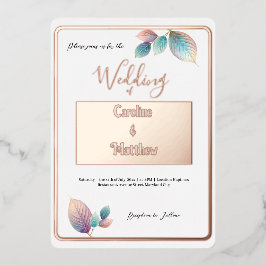 Invitation En Aluminium Pastel Iridescente Feuille Mariage Dreamy Pastels
