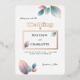 Invitation En Aluminium Pastel Iridescente Feuille Mariage Dreamy Pastels