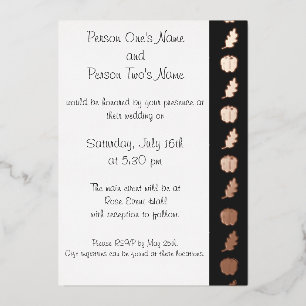 Invitation En Aluminium Patch citrouille dans l'Invitation Black Foil