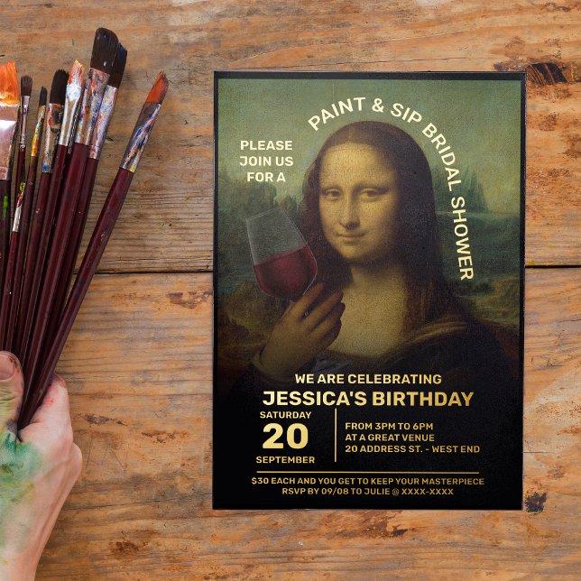 Invitation En Aluminium Peinture et Fête des mariées de sip (Créateur téléchargé)