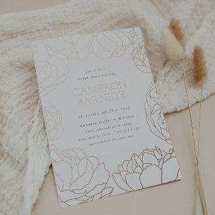 Invitation En Aluminium Peony Garden Ivory Floral Fête des mariées