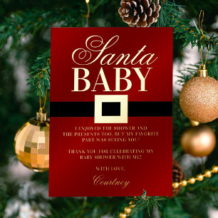 Invitation En Aluminium Père Noël Baby   Noël Baby shower Merci réel