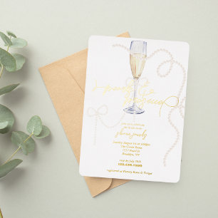 Invitation En Aluminium Perles, Pétales + Prosecco Enterrement de vie de
