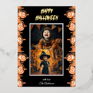 Invitation En Aluminium Personnalisé "Happy Halloween" Deux photos