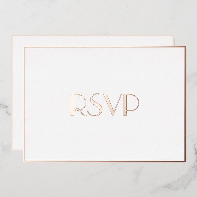 Invitation En Aluminium Personnalisé Parti élégant RSVP White Rose Gold (Recto/Verso)