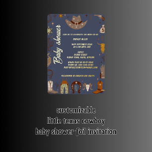Invitation En Aluminium petit baby shower de cowboy texas
