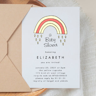 Invitation En Aluminium Petite Au-Dessus de la Baby Shower Gold Pressed