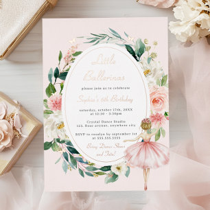 Invitation En Aluminium Petite Ballerine Papillon Floral Fête d'anniversai