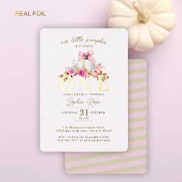 Invitation En Aluminium Petite Citrouille Bow Roses 1er Anniversaire Or